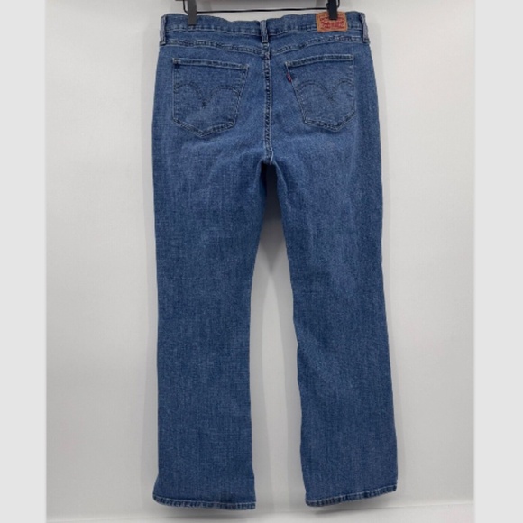 Levis Jeans Women 33 Blue Curvy Bootcut Denim Stretch Mid Rise Medium Wash - Picture 5 of 14